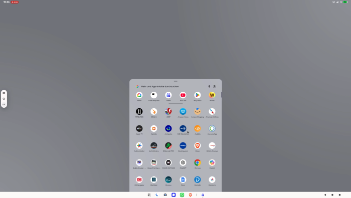 Der Desktopmodus von Googles Pixel-Smartphones kommt mit einer App-Übersicht. (Screenshot: Golem.de)